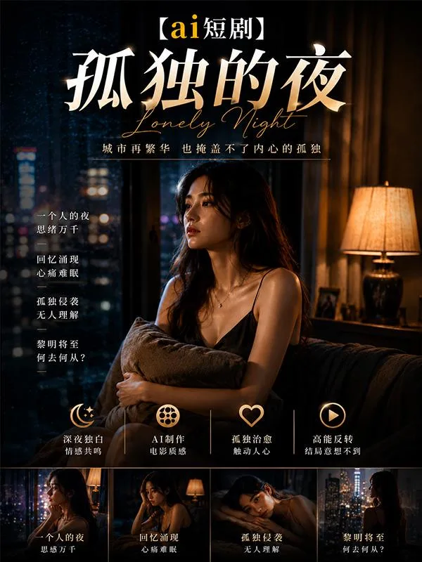 孤独的夜 孤独夜晚邂逅 ai短剧 夜晚情欲故事 孤独缠绵