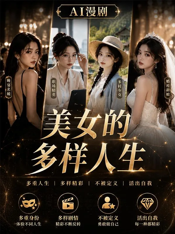 美女的多样人生 美女多样 ai短剧 AI国漫情欲 美女缠绵故事