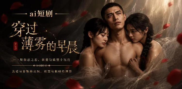 穿过薄雾的早晨 神秘女子相遇 ai短剧 少年心动邂逅 清晨暧昧缠绵故事